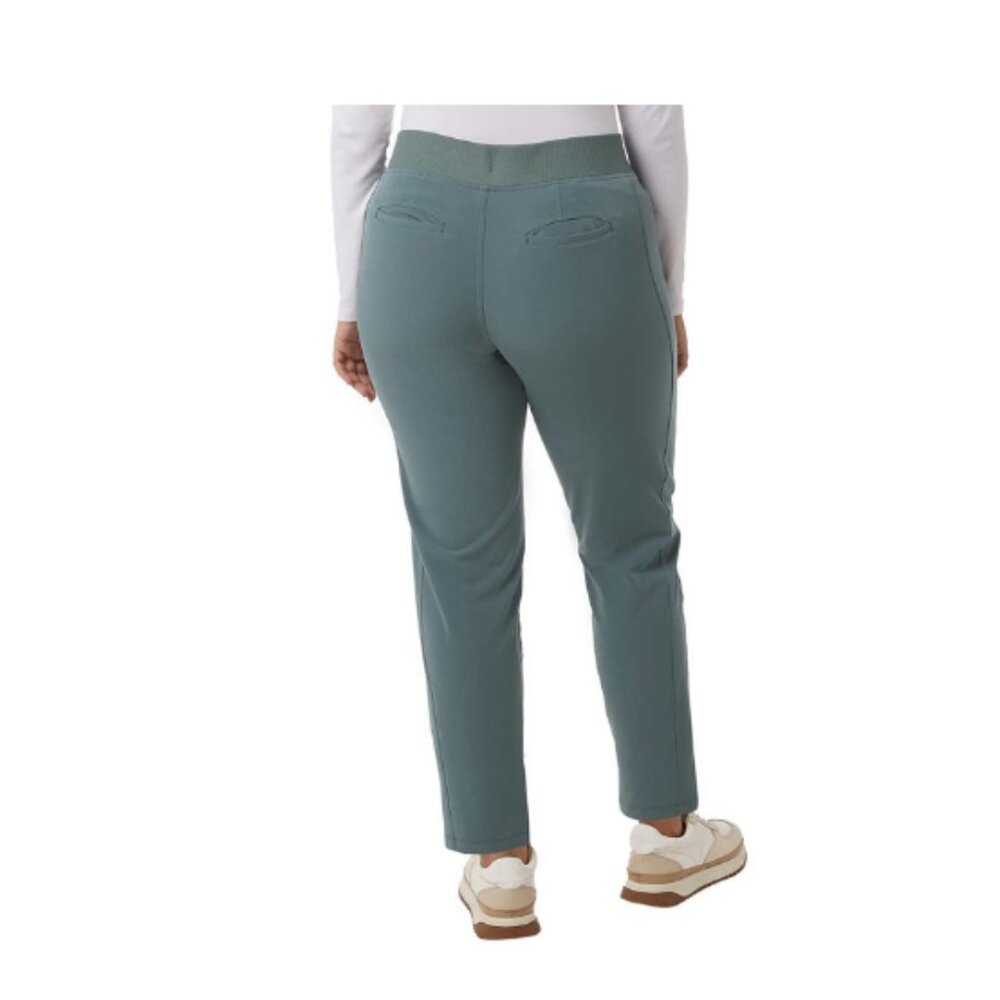 32 Degrees Cool Women's Pull On Travel Stretch Comfort Pants  Balsam Green Mediu - Picture 2 of 3